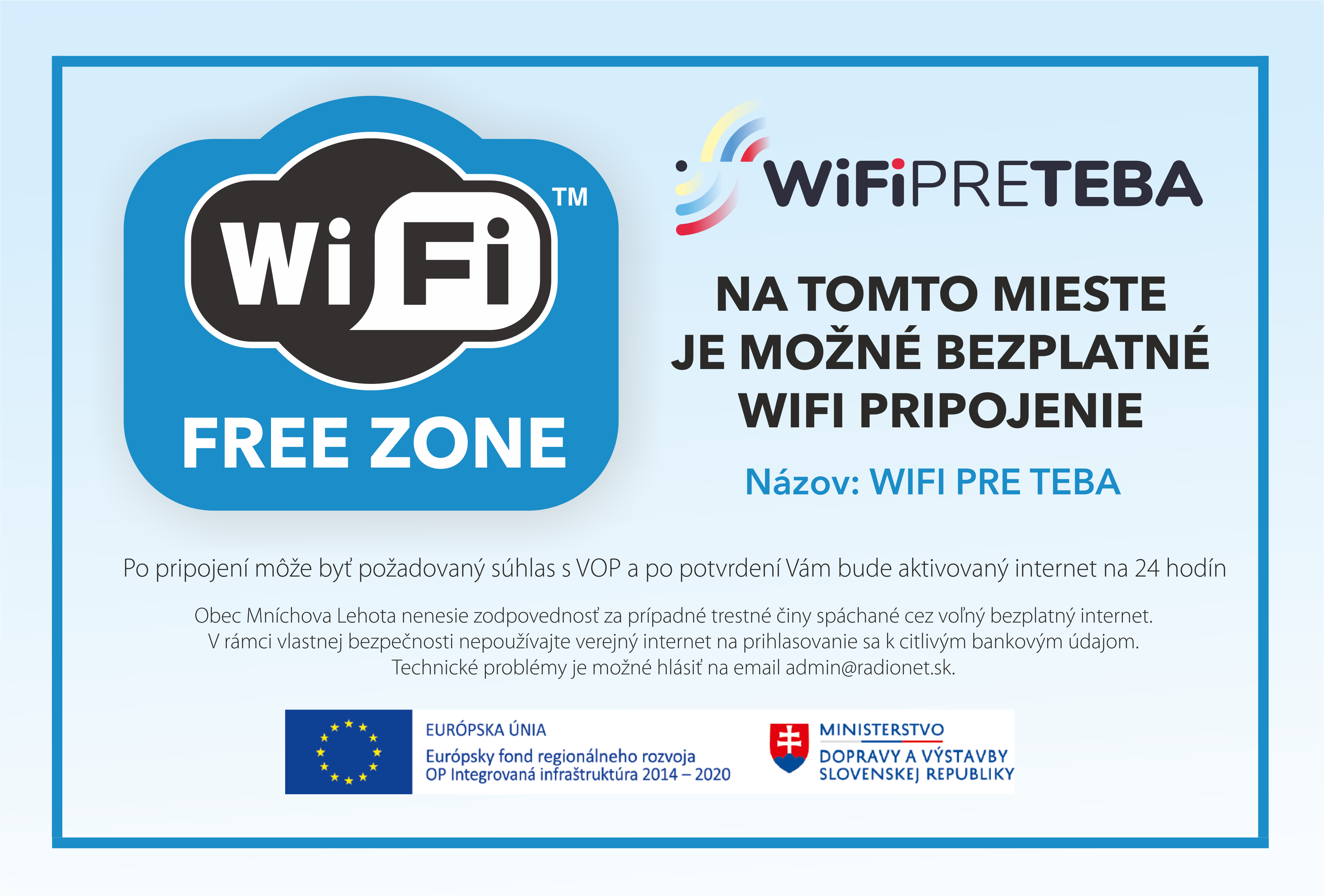 Logo free wifi a WIFI PRE TEBA